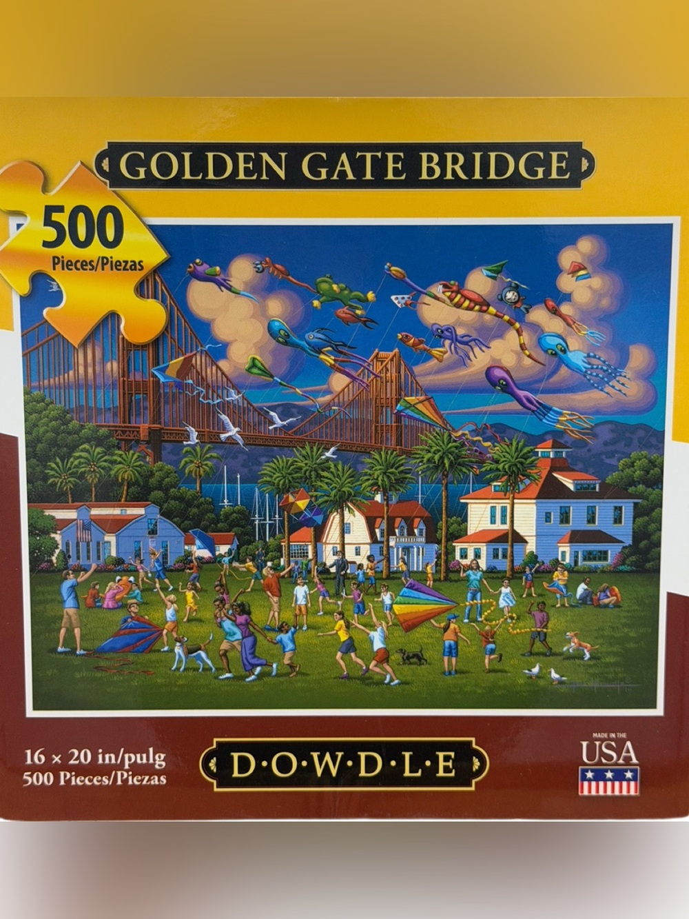 NWT NIB Dowdle Golden Gate Bridge 500 Pcs Illustrated Map Puzzle Collect All 5 !